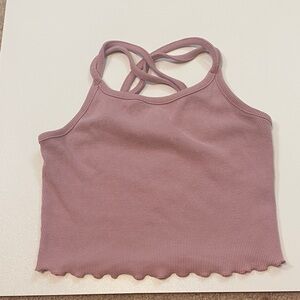 Art Class Pink Ribbed Crop Top